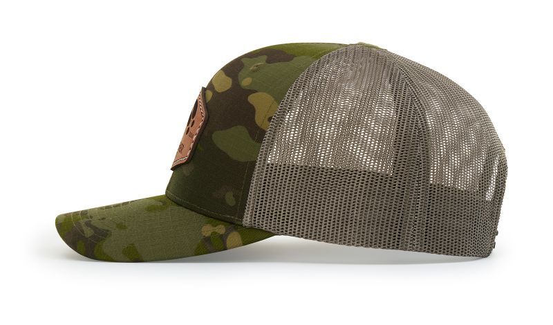 Richardson 112T Tactical Snapback Trucker Hat - Tactical Snapback Cap with No Button Crown and MultiCam Print