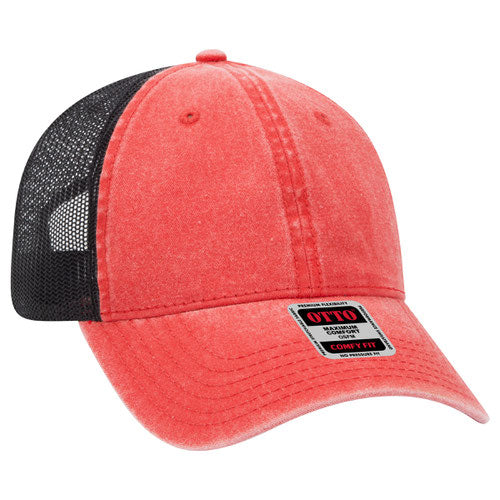 OTTO CAP® 121-1202 - OTTO COMFY FIT® 6 Panel Low Profile Mesh Back Trucker Hat