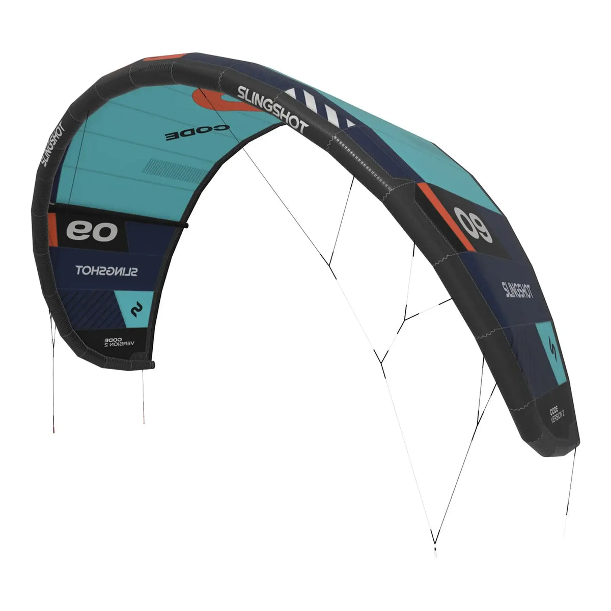 Slingshot Code V2 Kite – 3-Strut Freeride/Big Air, FrameLITE Airframe, TrimFlight Bridle, Hybrid Open C Canopy