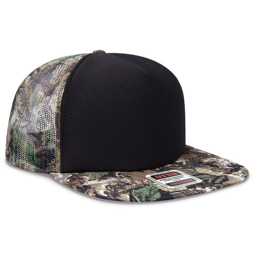 OTTO CAP® 132-1037 - OTTO SNAP 5 Panel High Crown Mesh Back Trucker Snapback Hat