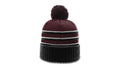 Richardson 134 Striped Beanie w/Cuff & Pom | Cozy Knit Beanie with Bold Stripes and Pom Detailing - Min. 12 Beanies Per Order, Mix & Match