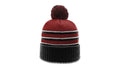 Richardson 134 Striped Beanie w/Cuff & Pom | Cozy Knit Beanie with Bold Stripes and Pom Detailing - Min. 12 Beanies Per Order, Mix & Match