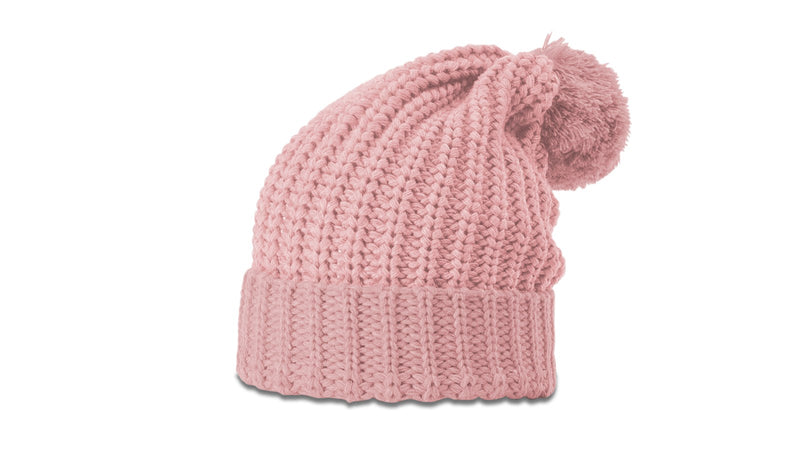 Richardson 143 Chunk Cable Beanie w/Cuff & Pom | Cozy Cable Knit Beanie - Min. 12 Beanies Per Order, Mix & Match