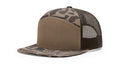 Richardson 168P Camo 7-Panel Snapback Trucker Hat - Seven-Panel Trucker Cap with Flat Bill