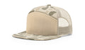 Richardson 168P Camo 7-Panel Snapback Trucker Hat - Seven-Panel Trucker Cap with Flat Bill