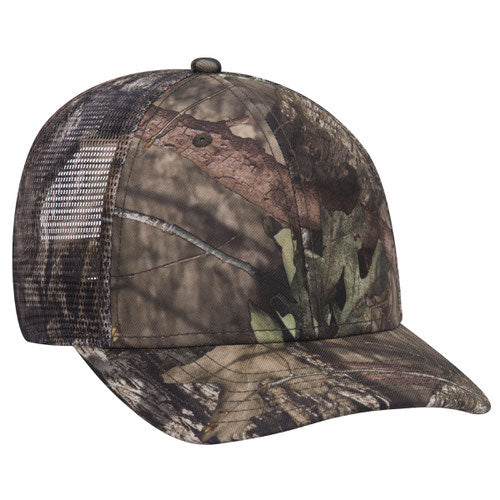 OTTO CAP® 171-1292  -  Mossy Oak Camouflage Superior Polyester Twill 6 Panel Low Profile Mesh Back Trucker Hat