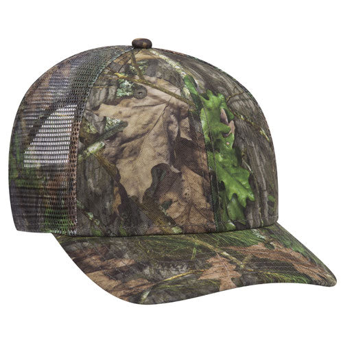 OTTO CAP® 171-1292  -  Mossy Oak Camouflage Superior Polyester Twill 6 Panel Low Profile Mesh Back Trucker Hat