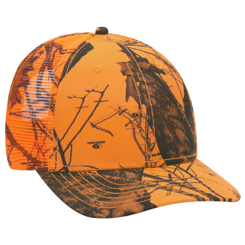 OTTO CAP® 171-1292  -  Mossy Oak Camouflage Superior Polyester Twill 6 Panel Low Profile Mesh Back Trucker Hat