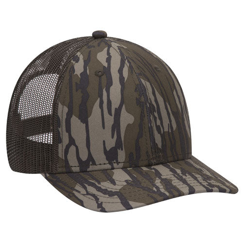 OTTO CAP® 171-1293  - Mossy Oak Camouflage 6 Panel Low Profile Mesh Back Trucker Hat