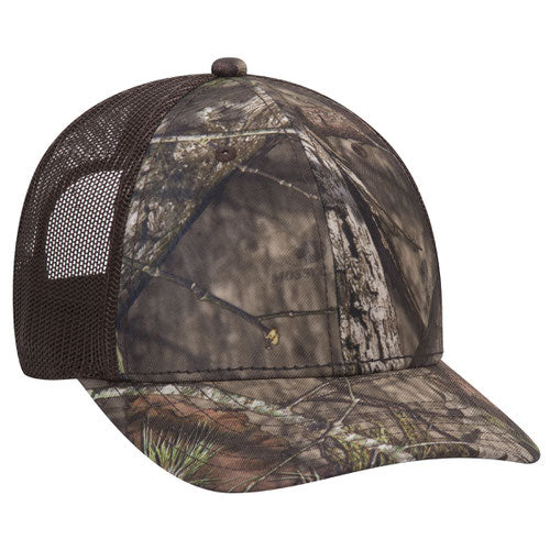 OTTO CAP® 171-1293  - Mossy Oak Camouflage 6 Panel Low Profile Mesh Back Trucker Hat