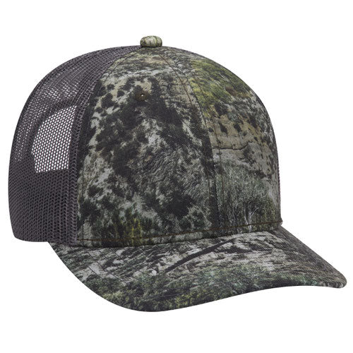 OTTO CAP® 171-1293  - Mossy Oak Camouflage 6 Panel Low Profile Mesh Back Trucker Hat