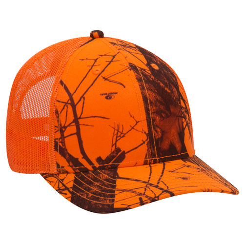 OTTO CAP® 171-1293  - Mossy Oak Camouflage 6 Panel Low Profile Mesh Back Trucker Hat