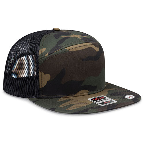 OTTO CAP® 172-1298 - OTTO SNAP 7 Panel Pro Style Mesh Back Trucker Snapback Hat