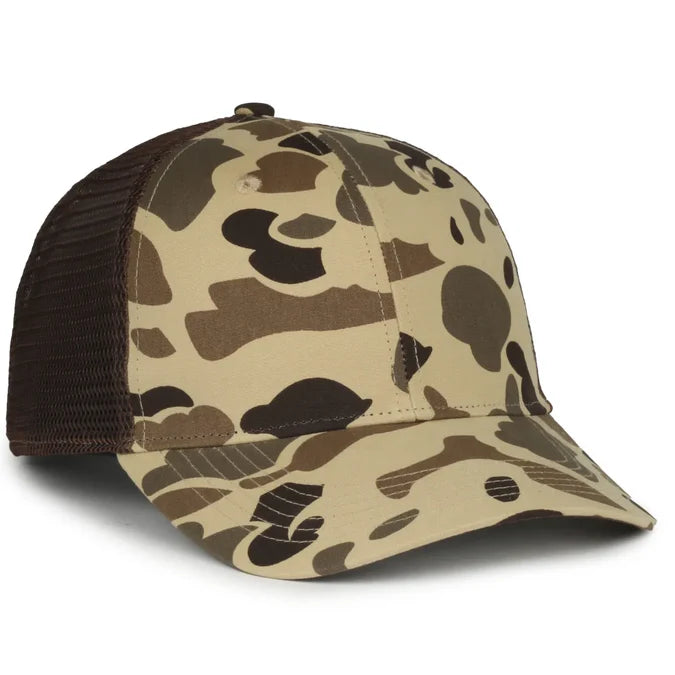 Outdoor Cap GC100 Canvas Camo Hat – Mid Crown Structured Cap with Snapback Closure