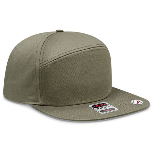 OTTO 177-1331 7 Panel Pro Style Snapback Hat – Olive Green