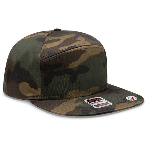 OTTO 177-1331 7 Panel Pro Style Snapback Hat – Dark Green/Brown