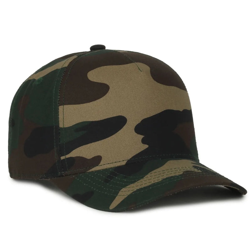 Outdoor Cap GC101 5-Panel Camo Mesh Back Hat – Structured Pro Round Crown Cap