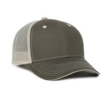Outdoor Cap GWT‑101M – Mid‑to‑Low Crown Structured Garment‑Washed Mesh‑Back Cap