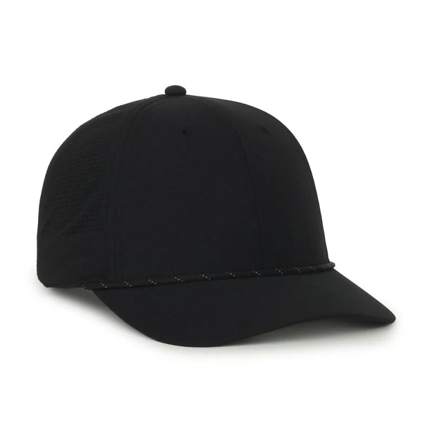 Outdoor Cap 660 Perforated Performance Polyester Cap w/Cord – Pro Mid Crown, Structured with Pre-Curved Visor