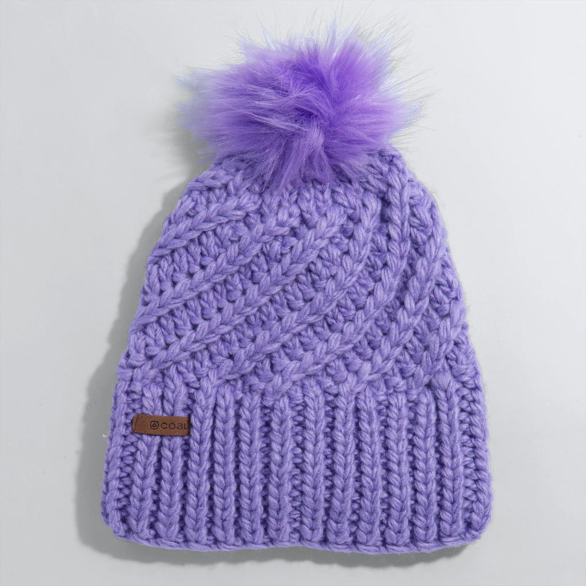 Coal Maizy Beanie – Handknit Beanie with Faux Fur Pom
