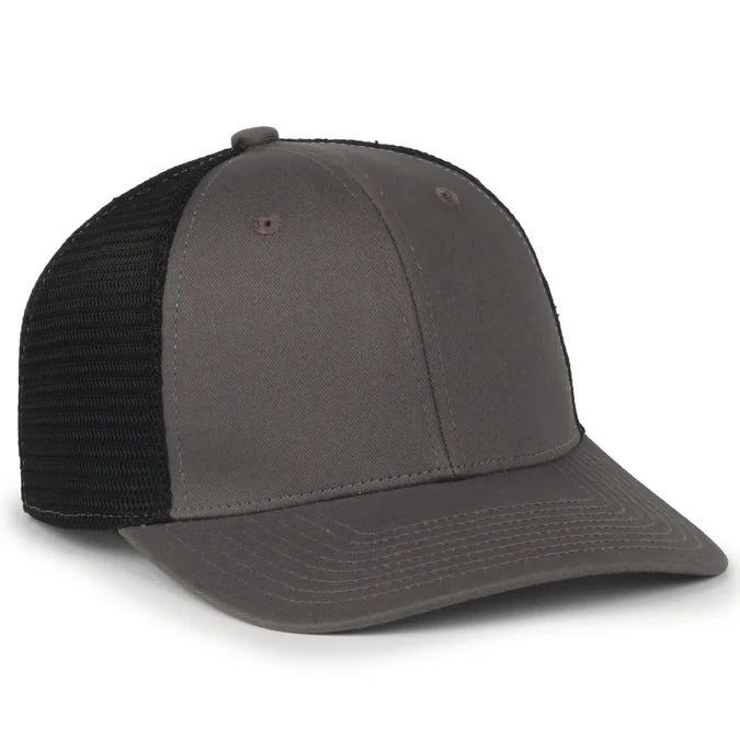 Outdoor Cap FLX672M ProFlex Stretch Mesh Cap – Structured Pro Round Crown, Premium Cotton Twill, Adjustable Sweatband