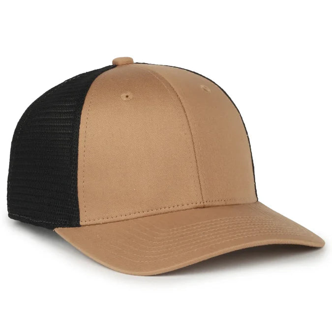 Outdoor Cap FLX672M ProFlex Stretch Mesh Cap – Structured Pro Round Crown, Premium Cotton Twill, Adjustable Sweatband