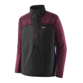 Patagonia Men's Houdini Stash 1/2 Zip Pullover - Black w/Berry Fig