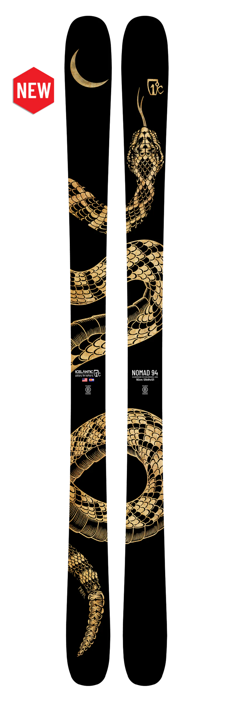 Icelantic Nomad 94 Skis - Men's 2025 |Versatile Frontside Ski with Enhanced Camber and Carbon Fiber Power