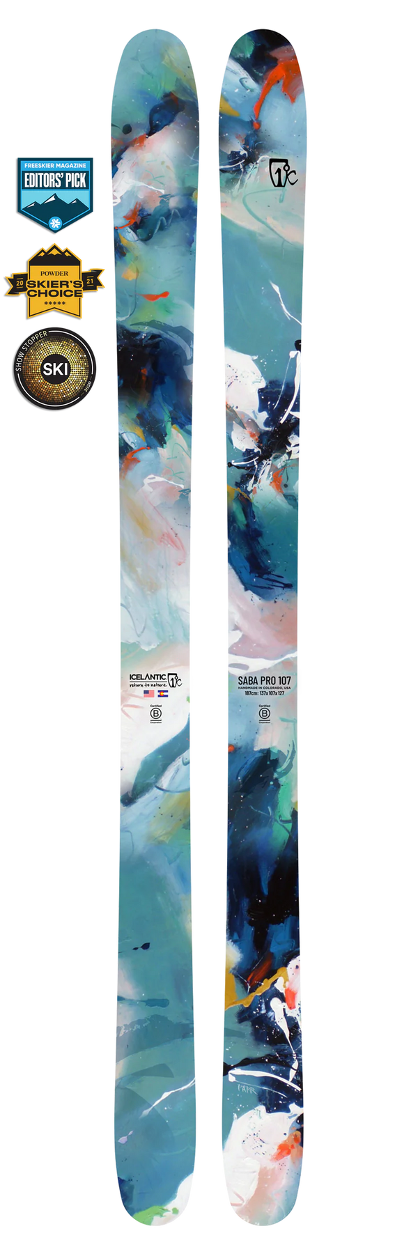 Icelantic Saba Pro 107 Skis - Men's 2025 |Collaborative Design Freeride Ski with Playful and Powerful Performance