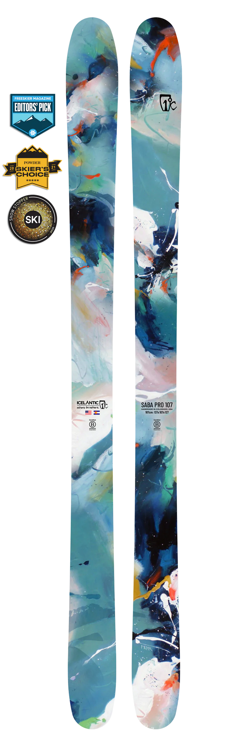 Icelantic Saba Pro 107 Skis - Men's 2025 |Collaborative Design Freeride Ski with Playful and Powerful Performance