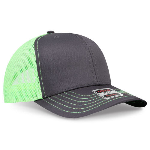 OTTO CAP 112-1  - 6 Panel Mid Profile Mesh Back Trucker Hat