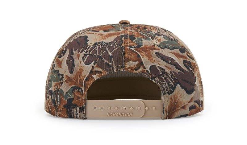 Richardson 256P Camo Umpqua Rope Snapback Five-Panel Baseball Cap - Comfortable Camo Trucker Cap with Flat Bill and Mesh Flip-Up Stay