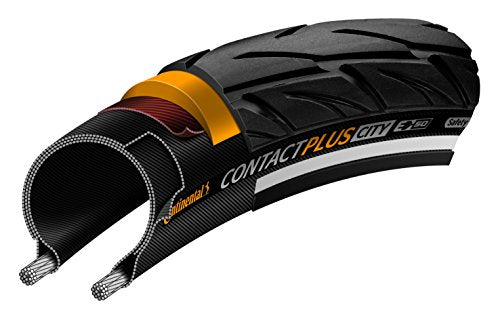 Continental Contact Plus Travel Bike Tire - E-Bike Rated, SafetyPlus Puncture Protection, All Terrain Bicycle Tire