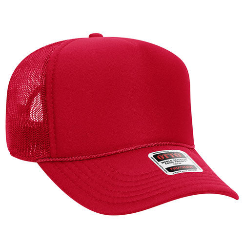 OTTO CAP 32-467 - 5 Panel Mid Profile Mesh Back Trucker Hat