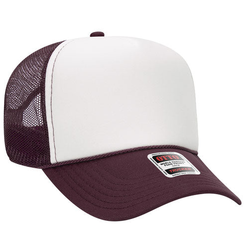 OTTO CAP 32-467 - 5 Panel Mid Profile Mesh Back Trucker Hat