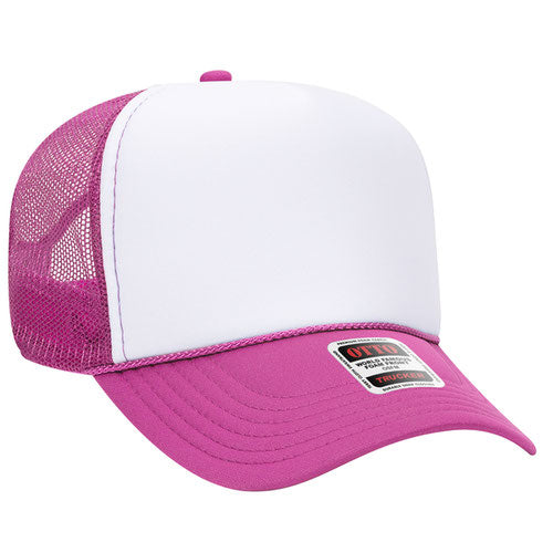 OTTO CAP 32-467 - 5 Panel Mid Profile Mesh Back Trucker Hat
