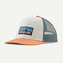 Patagonia P-6 Logo LoPro Trucker Hat – White with Redtail Rust