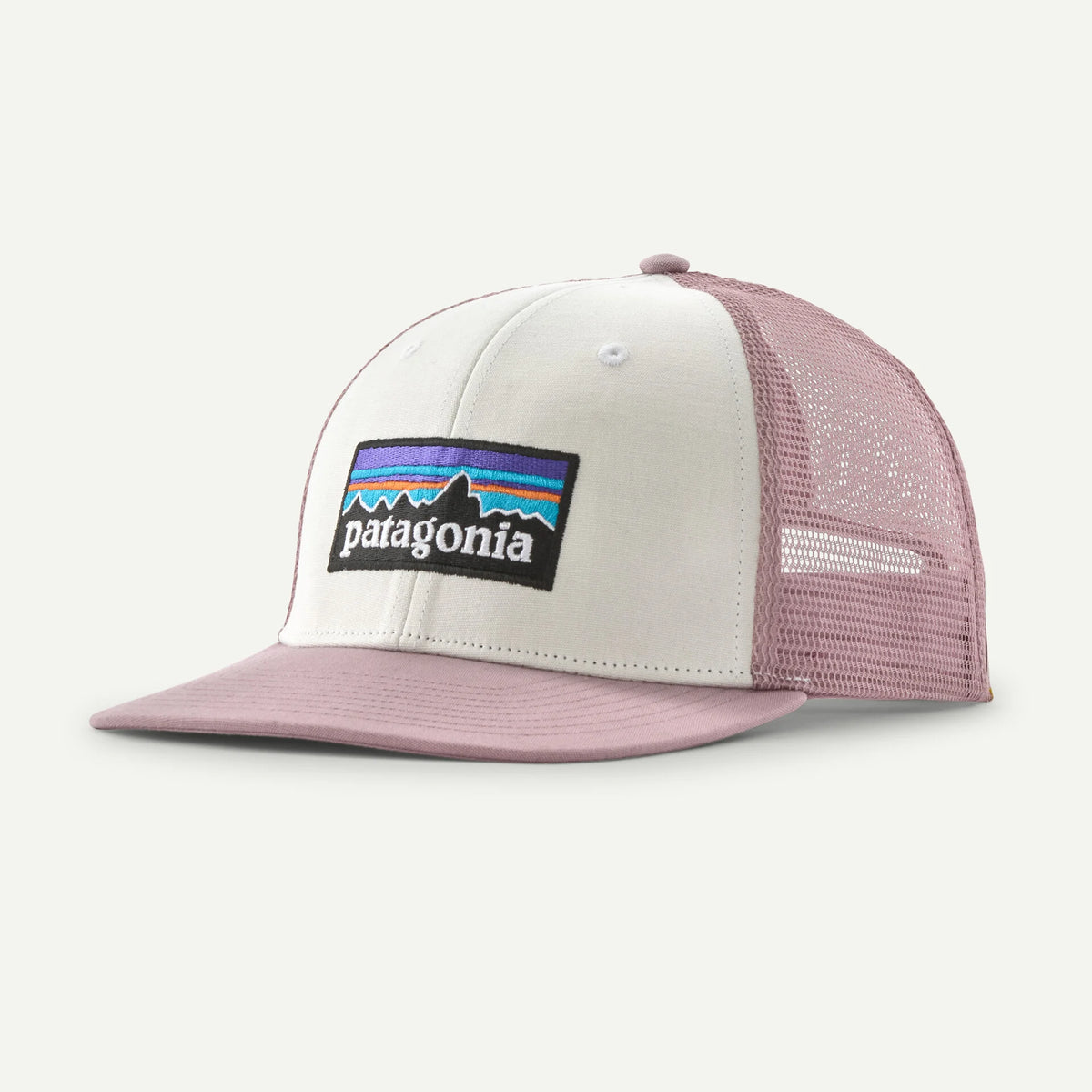 Patagonia P-6 Logo LoPro Trucker Hat – White with Redtail Rust
