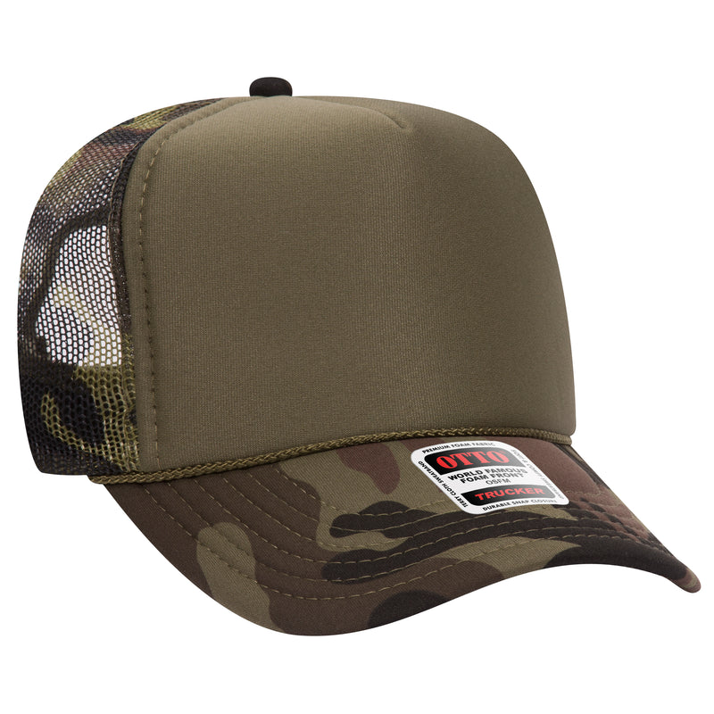 OTTO Foam Trucker Hat 5 Panel High Crown Trucker Cap - OSFM - OTTO 39