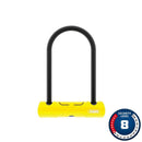 ABUS 402 Mini U-Lock – High-Security Bike Lock with Key, 10mm Hardened Steel, Yellow