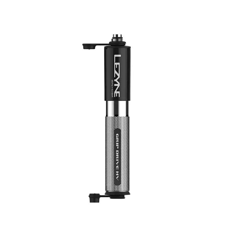 Lezyne, Grip Drive HV, Pump, ABS Flip Chuck, 90PSI, Black, S, 186 mm