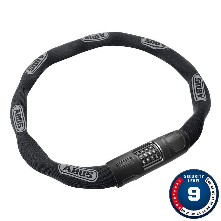 ABUS 8808C Chain Lock – 8mm Hardened Steel, 85cm Length, Resettable Combination, Soft-Touch Sleeve