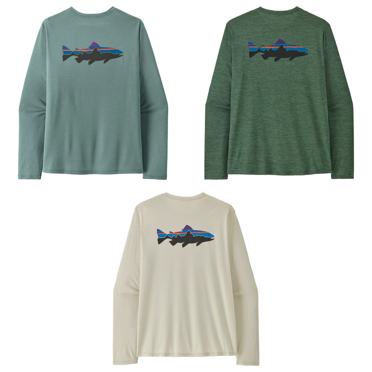 Patagonia Men's L/S Cap Cool Daily Shirt Fitz Roy Trout - all colorways