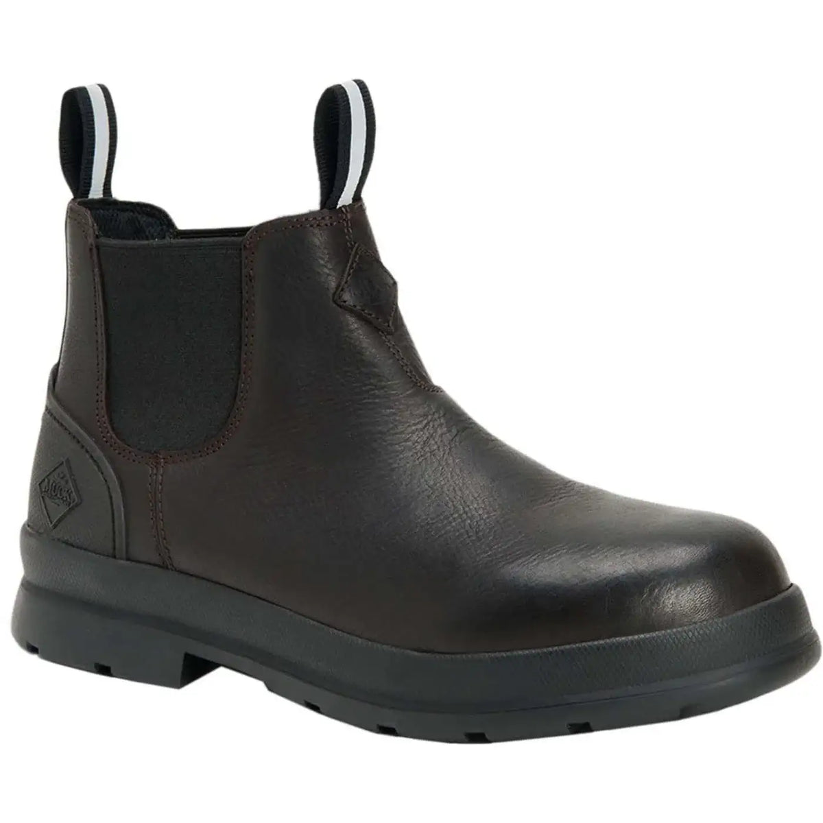 Muck Boot Men's Chore Farm Leather Chelsea Boot – Waterproof, Slip-Resistant, Memory Foam Footbed, Soft Toe