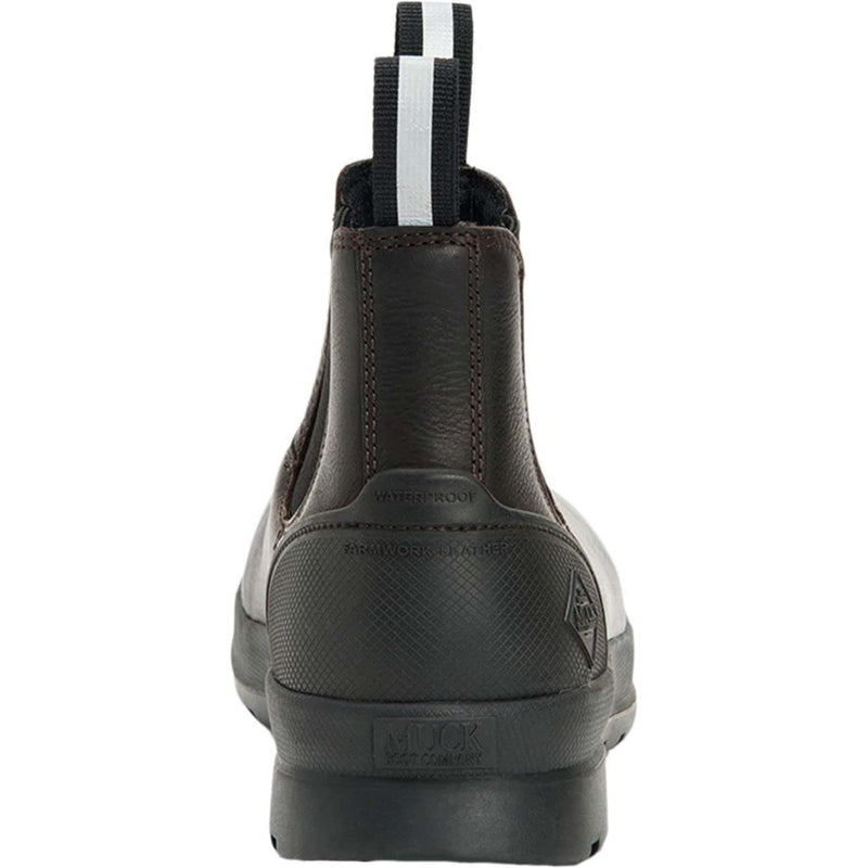Muck Boot Men's Chore Farm Leather Chelsea Boot – Waterproof, Slip-Resistant, Memory Foam Footbed, Soft Toe