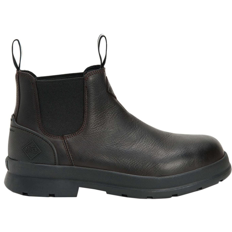 Muck Boot Men's Chore Farm Leather Chelsea Boot – Waterproof, Slip-Resistant, Memory Foam Footbed, Soft Toe