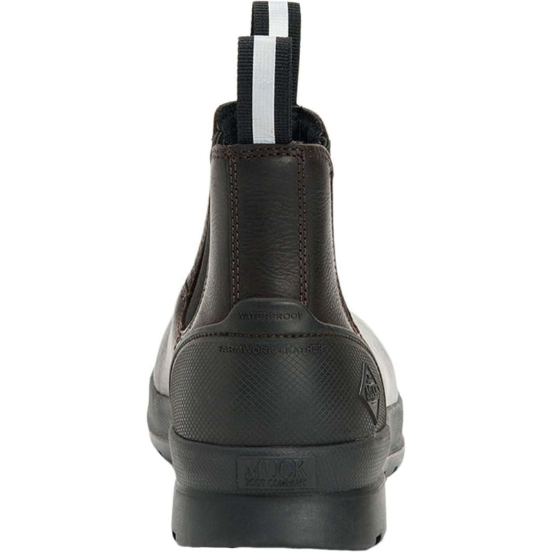 Muck Boot Men's Chore Farm Leather Chelsea Boot – Waterproof, Slip-Resistant, Memory Foam Footbed, Soft Toe