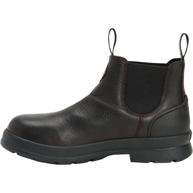 Muck Boot Men's Chore Farm Leather Chelsea Boot – Waterproof, Slip-Resistant, Memory Foam Footbed, Soft Toe