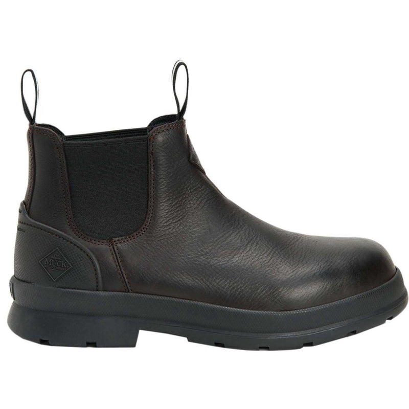Muck Boot Men's Chore Farm Leather Chelsea Boot – Waterproof, Slip-Resistant, Memory Foam Footbed, Soft Toe