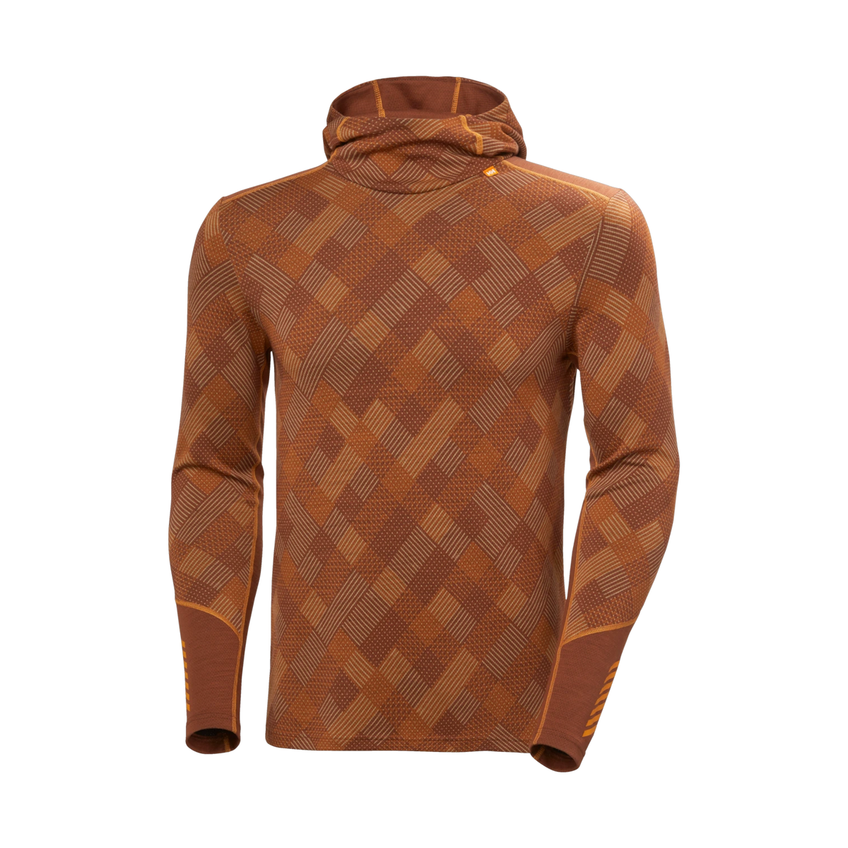 Helly Hansen Lifa Merino Midweight Hoodie - Men's - Ginger Biscuit Plaid Aop